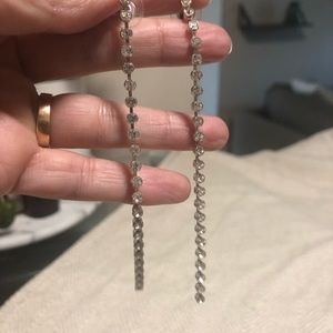 dangle line sparkle earrings 3 in